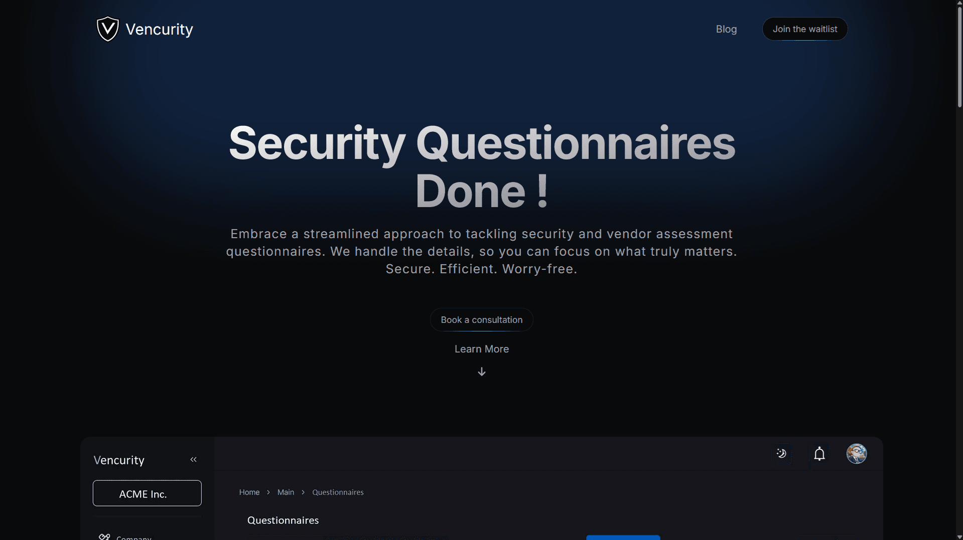 Vencurity screenshot